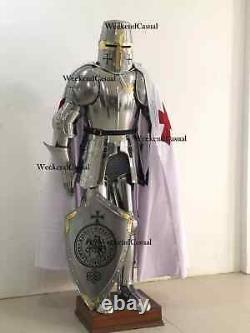 Medieval Templar Cross Knight Wearable Suit Of Armor Crusader Full Body Armour