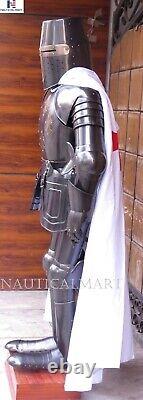 Medieval Templar Full Suit of Armor Dark Knight Costume LARP