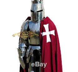 Medieval Templar Knight Full suit Of Armour Wearable Halloween Larp Costume