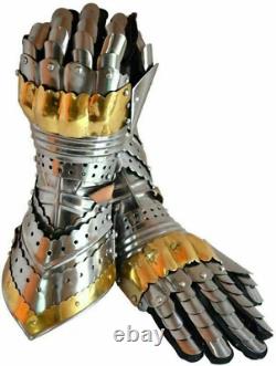 Medieval Templar Knight Helmet and Knight Gauntlet Set Halloween Armor Suit gift