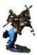 Medieval Warfare Tournament Knight in Suit of Armor on Horse Large 18H Statue