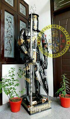 Medieval Wearable Full Body Suit Steel Knight Suit Of Armour Crusader Spear Base