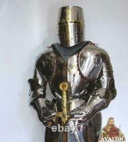 Medieval Wearable Knight Armor Suit Crusader Halloween Combat Full Body Armour