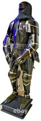 Medieval Wearable Knight Crusader Full Suit of Armor Black Costume Armour