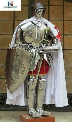 Medieval Wearable Knight Crusader Suit Of Armour Halloween Costume Sword Shield