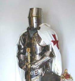 Medieval Wearable Knight Suit Of Armor Crusader Combat Full Body Armour Shield