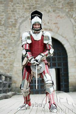 Medieval Wearable Red The King Maker Full Suit Of Armour Knight Body Costume