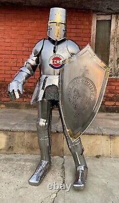 Medieval Wearable Suit Of Armor Knight Crusader Combat Full Body Armour Shield