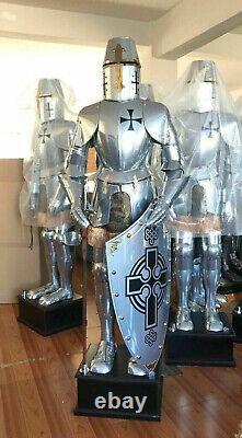 Medieval Wearable Suit Of Armor Knight Crusader Combat Shield Full Body Armour
