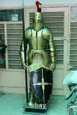 Medieval Worrier Costume Knight Suit Of Armor Crusader Gothic Full Body Armour