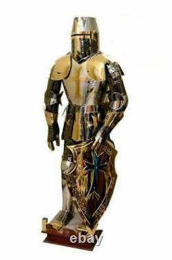 Medieval knight stainless steel full body wearable armor suit halloween combat