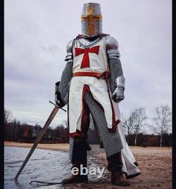 Medieval knight suit Crusader Armor LARP Reenactment Cosplay Costume