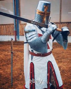 Medieval knight suit Crusader Armor LARP Reenactment Cosplay Costume