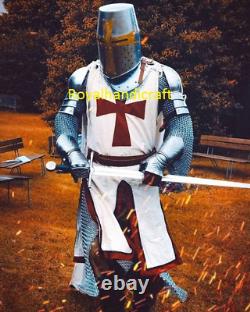 Medieval knight suit Crusader Armor LARP Reenactment Cosplay Costume