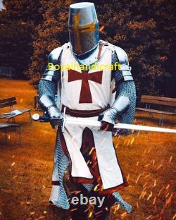 Medieval knight suit Crusader Armor LARP Reenactment Cosplay Costume