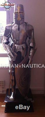 NEW MEDIEVAL ARMOUR KNIGHT CRUSADER FULL SUIT OF ARMOR boys costumes Christmas