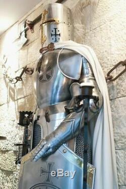 Rare Medieval Knight Suit Of Templar Armor WithSword Combat Full Body Armor Stand