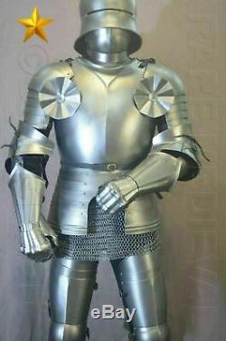 Rare SCA LARP Medieval Gothic Knight Full Suit of Armor 16th Century chain Gift