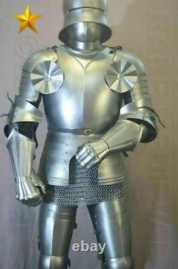 Rare SCA LARP Medieval Gothic Knight Full Suit of Armor 16th Century chain Gift