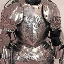 Renaissance Hussar Suit Of Armor Etched Medieval Knights Armour Wearable Costume