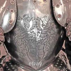 Renaissance Hussar Suit Of Armor Etched Medieval Knights Armour Wearable Costume