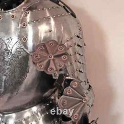 Renaissance Hussar Suit Of Armor Etched Medieval Knights Armour Wearable Costume