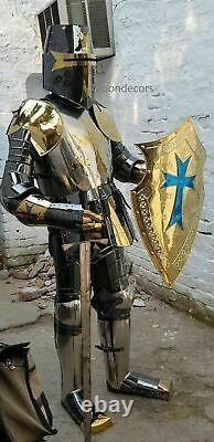 Rust Free Stainless Steel Full Knight Wearable Armor Suit Golden Finish handmade