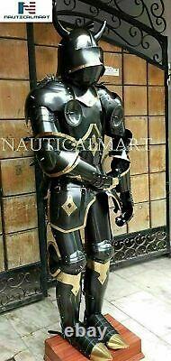 SCA Templar Gothic Medieval Knight Combat Armor Full Suit With Stand Gift