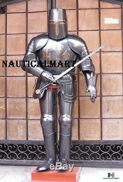 SCA Templar Wearable Medieval Knight Combat costume Armor Full Suit With Stand