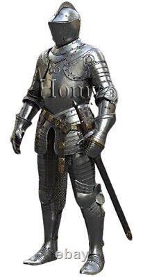 Silver Knight Wearable Suit Of Armor Halloween Crusader Gothic Full Body Armour