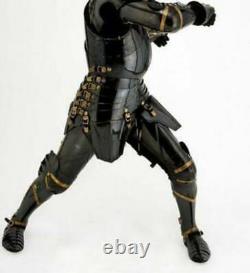 Stainless Steel Medieval Knight Black Suit Of Armor Combat Full Body Halloween