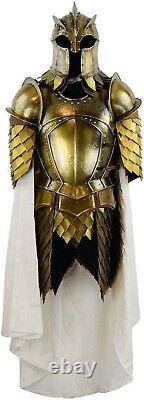 Steel Larp Warrior Kings guard Half Body Armor Suit Medieval Knight Half Suit