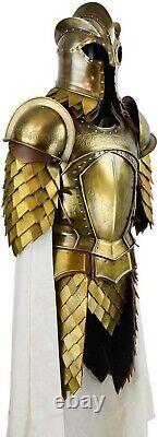 Steel Larp Warrior Kings guard Half Body Armor Suit Medieval Knight Half Suit