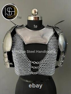 Steel Medieval Lady Knight Armor Female Fantasy Costume Cuirass Cosplay Suit