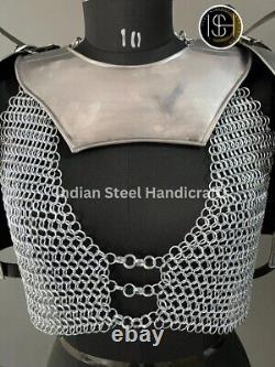 Steel Medieval Lady Knight Armor Female Fantasy Costume Cuirass Cosplay Suit