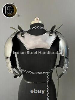 Steel Medieval Lady Knight Armor Female Fantasy Costume Cuirass Cosplay Suit