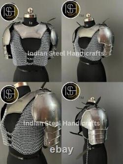 Steel Medieval Lady Knight Armor Female Fantasy Costume Cuirass Cosplay Suit