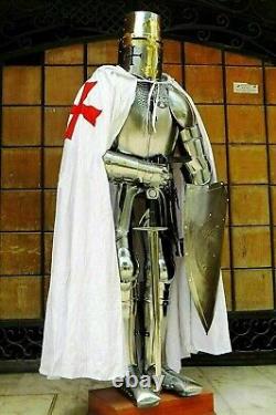 Suit Of Armor Medieval Costume Wearable Crusader Combat Full Body Armor Knight
