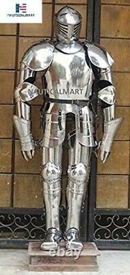 Suit of Armor 15th Century Combat Full Body Armour Silver Finish Medieval Knight