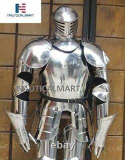 Suit of Armor 15th Century Combat Full Body Armour Silver Finish Medieval Knight