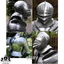 Suit of Armor 15th Century Combat Medieval Knight Full Body Armour With Stand