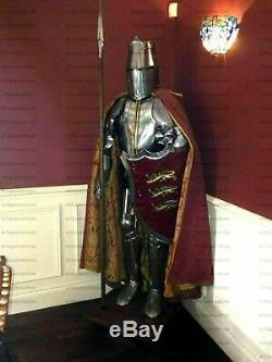 Suit of Armor Collectible Medieval Knight Helmet With Shield & Spare With Stand