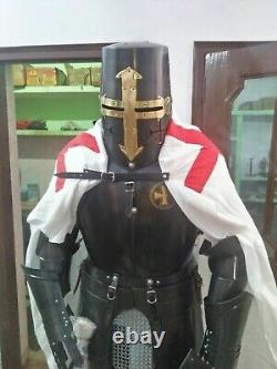 Templar Black Medieval Knight Suit Combat Full Body Armour Wearable Costume