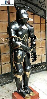 Templar Gothic Medieval Knight Combat Armor Full Suit With Stand