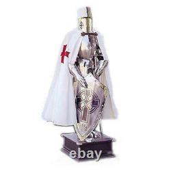 Templar Knight Suit of Medieval Armor (Templar Scottish Cross) with Shield