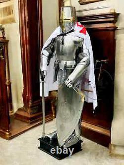 Templar Medieval Suit Of Armor Knight Wearable Full Body Armour Crusader Costume