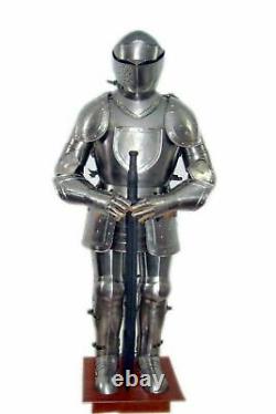Templar Medieval Wearable Knight Combat Armor Full Suit With Stand 6 F