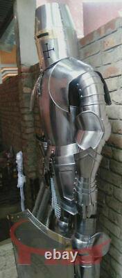 Templar Suit Of Armour Medieval Knight Combat Full Body Armor With SWORD & stand