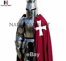 Templar Wearable Medieval Knight Combat Armor Full Suit With Stand 6 FEET DMH328