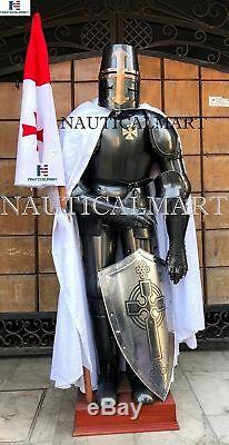 Templar Wearable Medieval Knight Combat Armor Full Suit With Stand Lance Shield